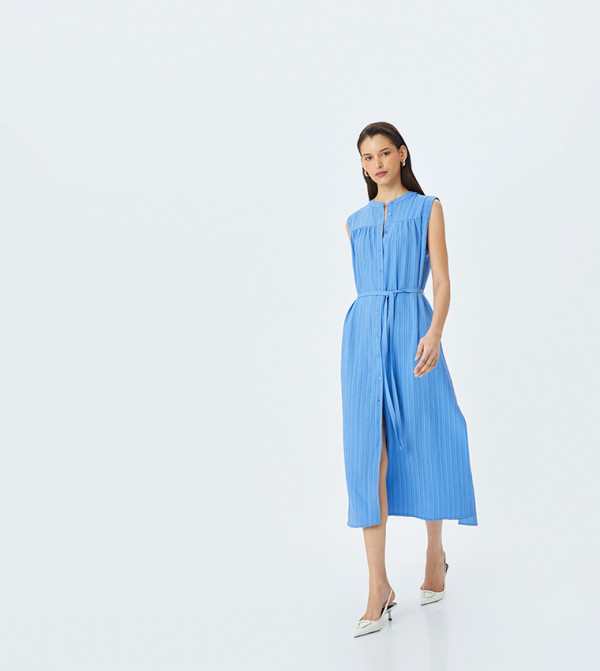 Solid Sleevesless Midi Dress