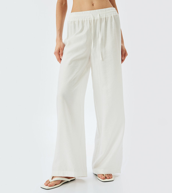 Drawstring Waist Wide Leg Pants