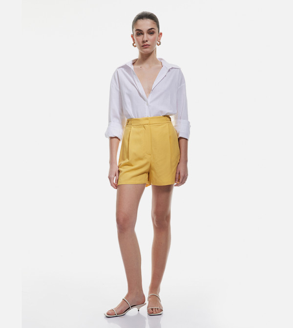 Linen Blend Casual Shorts