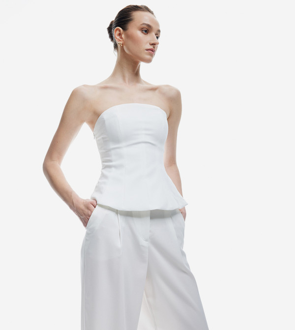 Solid Strapless Top