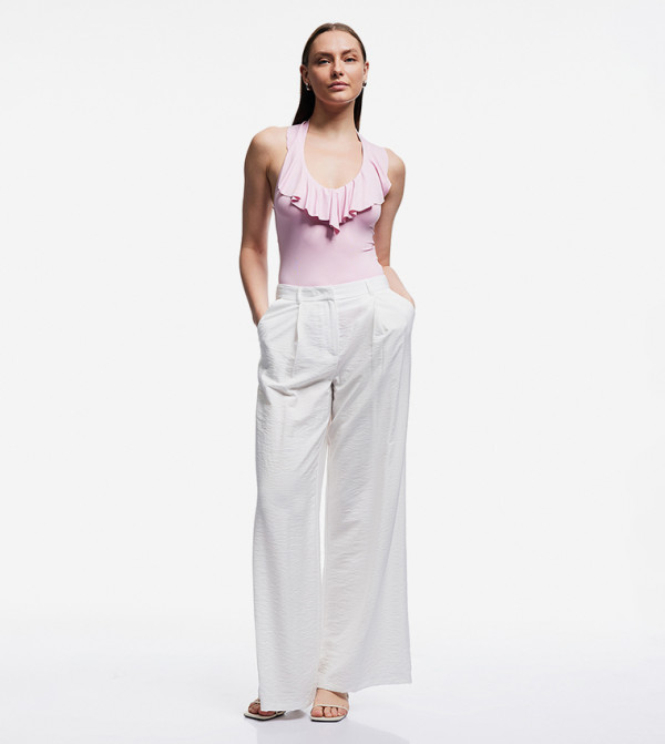 Ruffled Halterneck Bodysuit Top