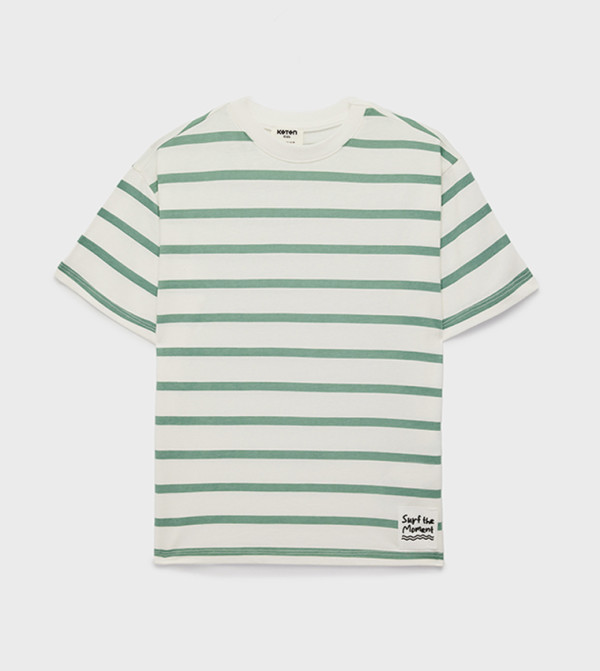 Striped Crew Neck Cotton T-Shirt