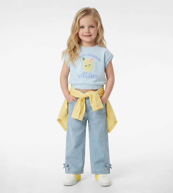 تيشيرت كروب كم قصير بطبعة