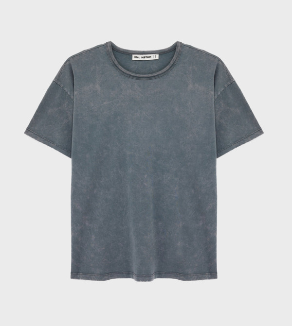 تيشيرت مراهقات مغسول بكم قصير 