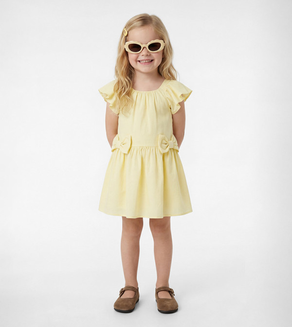 فستان ميني بقبة مستديرة بفيونكة