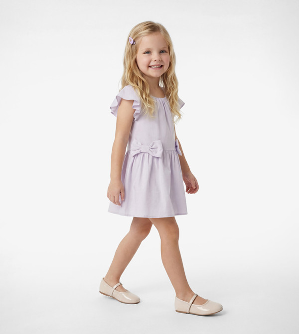 فستان ميني بقبة مستديرة بفيونكة