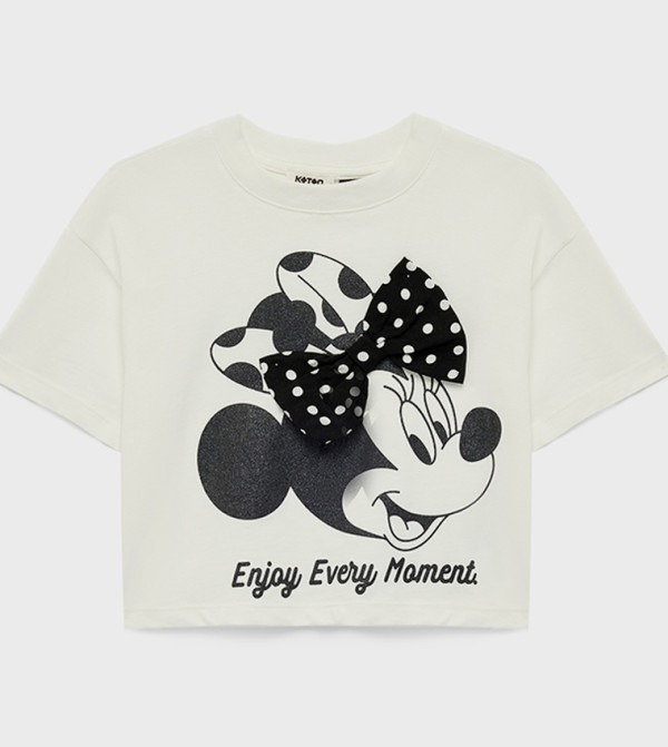 Minnie Mouse Printed Short Sleeves Cotton T-Shirt
