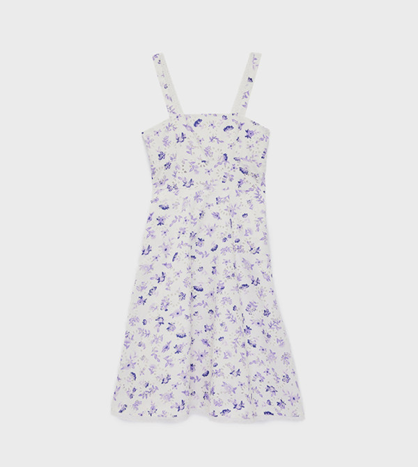 فستان بحمالات وطبعة