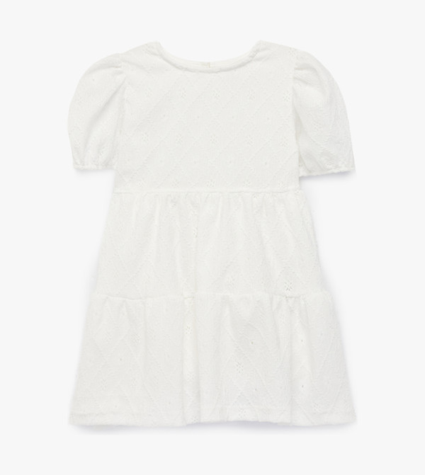 Textured Balloon Sleeves Dress