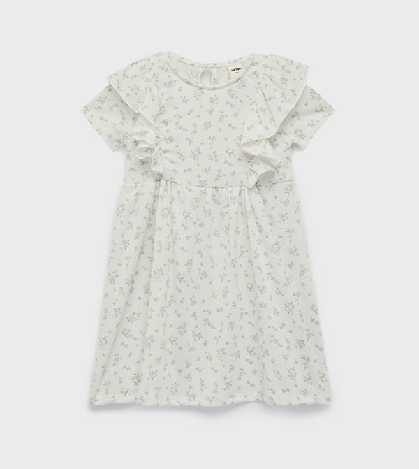 فستان بقبة مستديرة بطبعة