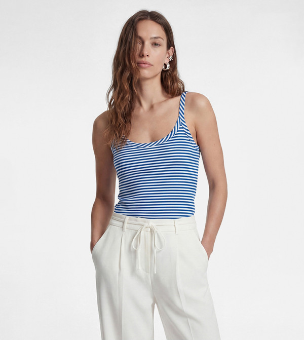 Striped Scoop Neck Top