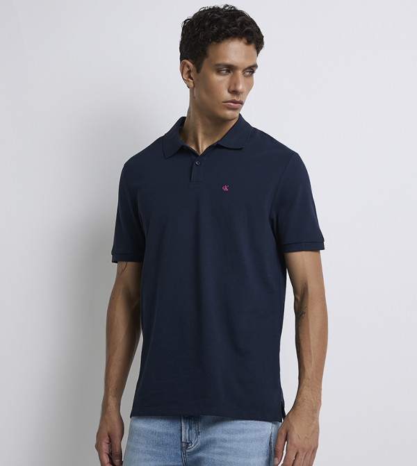 Monogram Detail Short Sleeves Polo T-Shirt