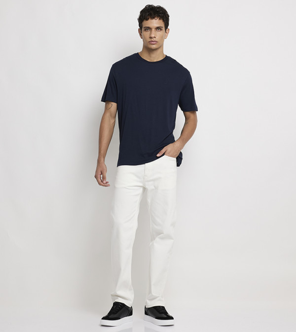 Solid Straight Fit Jeans