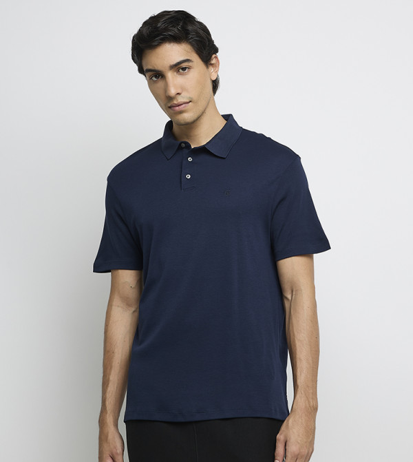 Monogram Detail Short Sleeves Polo T-Shirt