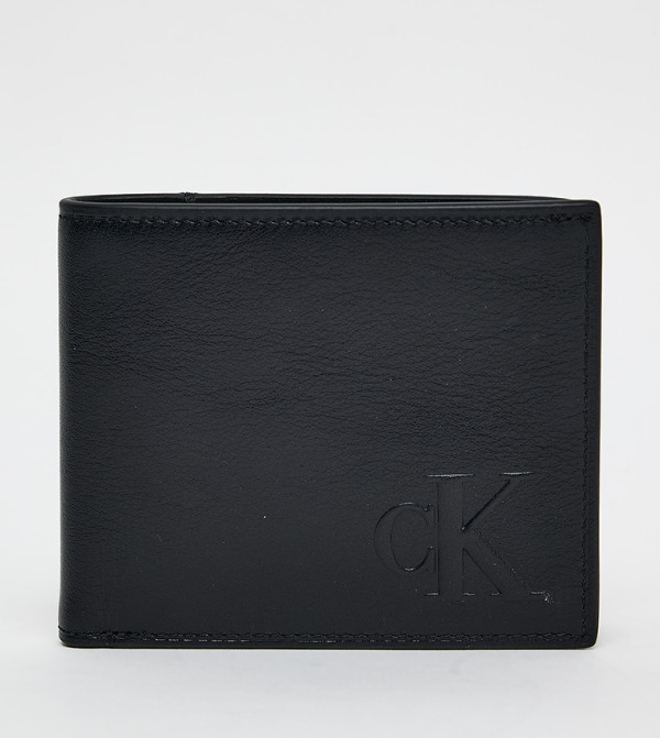 محفظة قابلة للطي مزدوجة بنقشة شعار