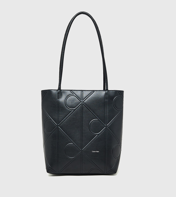 Logo Embossed Zippered Tote Bag