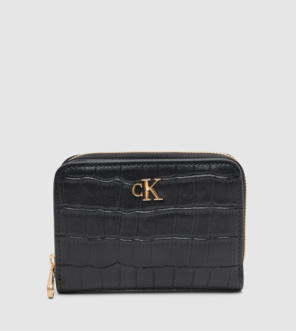 Textured Zip-Around Mini Wallet