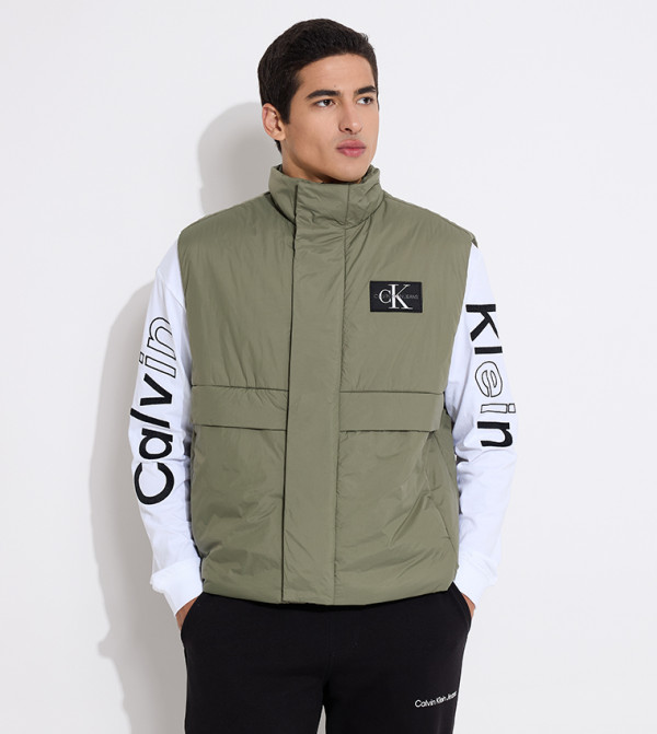 Logo Embroidered Transitional Vest Jacket