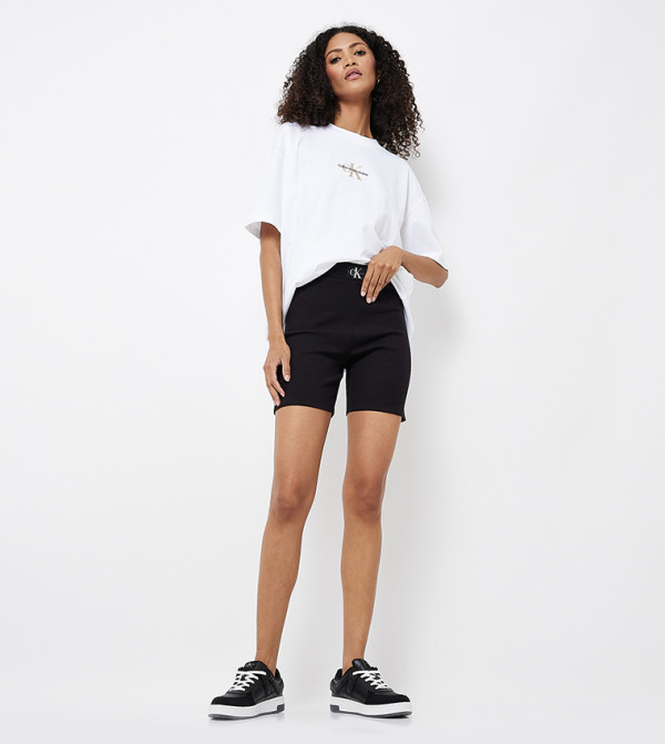 Ribbed Elastic Waist Shorts