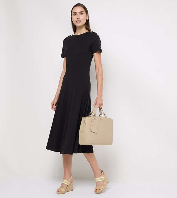 Logo Detail Short Sleeves Midi T-Shirt Dress
