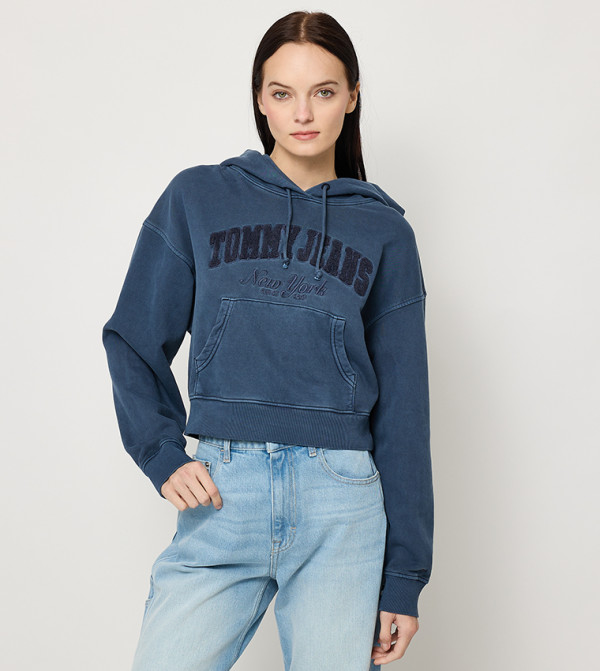 Monotype Embroidered Boxy Fit Hoodie