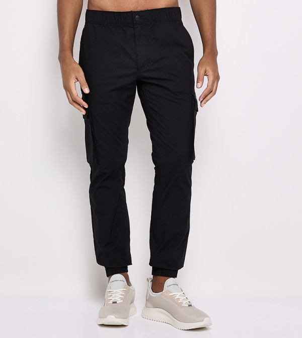 Logo Badge Mid Rise Cargo Pants