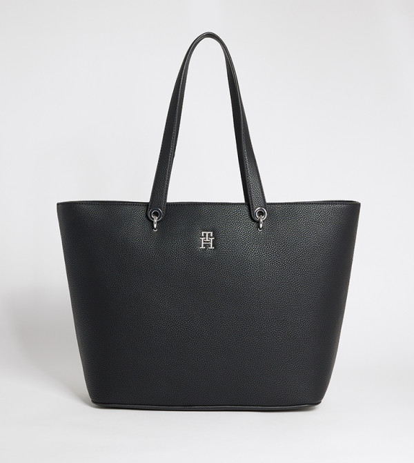 Monogram Textured Tote Bag