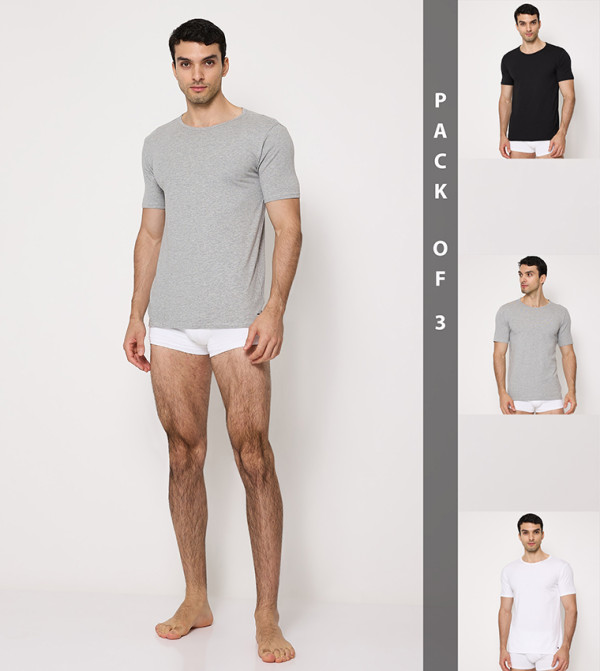 Pack of 3 Solid Short Sleeves T-Shirts