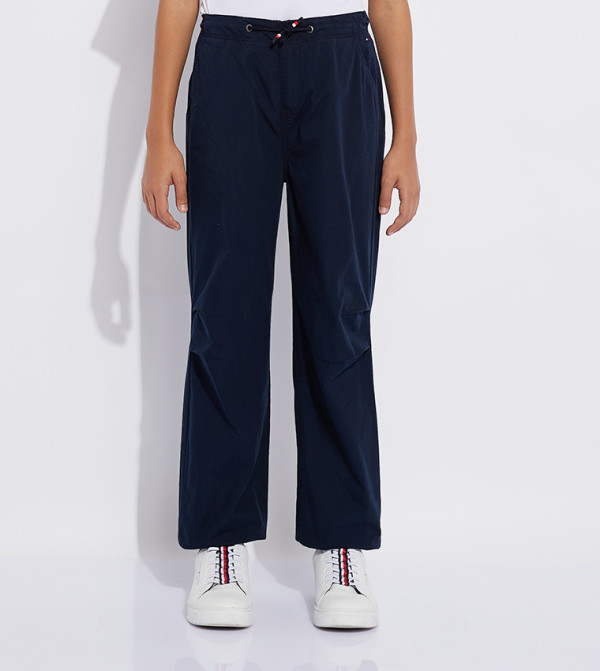 Drawstring Waist Wide Leg Pants