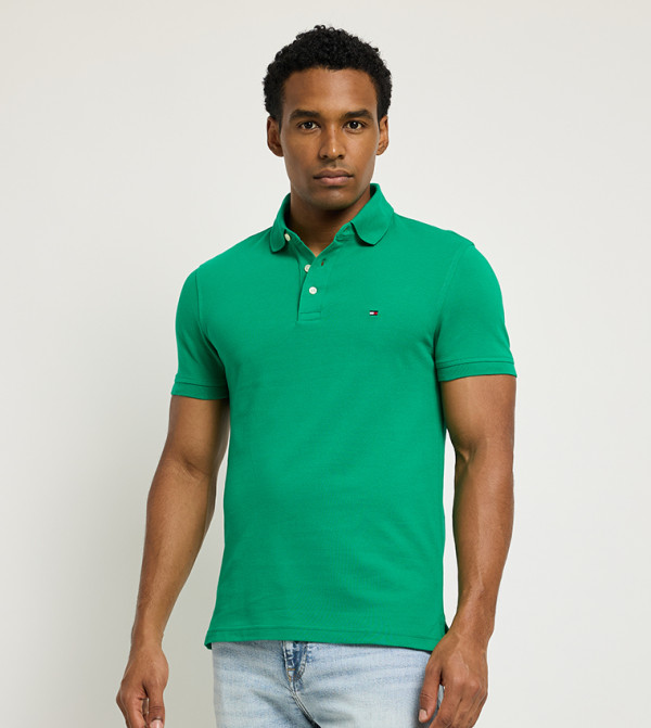 Flag Detail Short Sleeves Polo T-Shirt