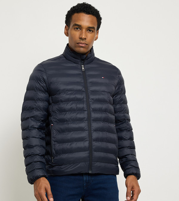 Zippered High Neck Packable Puffer Jacket