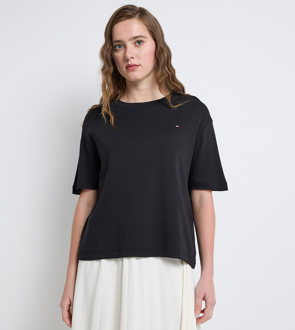 Flag Detail Crew Neck T-Shirt