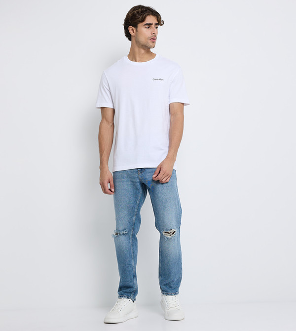 Washed Distressed Relaxed Fit Jeans