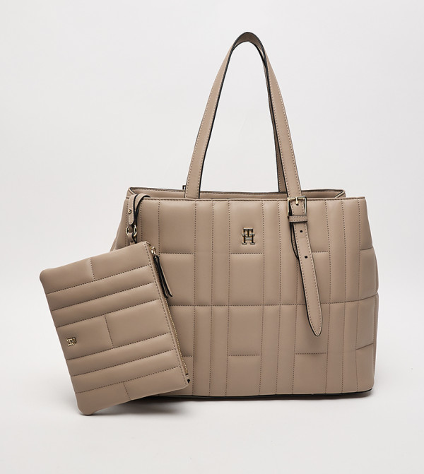 Quilted Shoulder Bag with Pouch