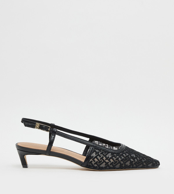 Embroidered Slingback Pumps