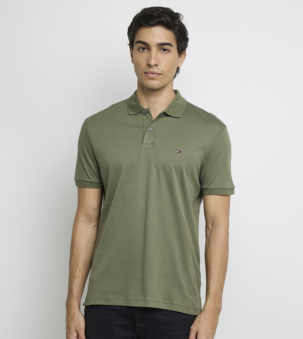 Flag Detail Short Sleeves Polo T-Shirt