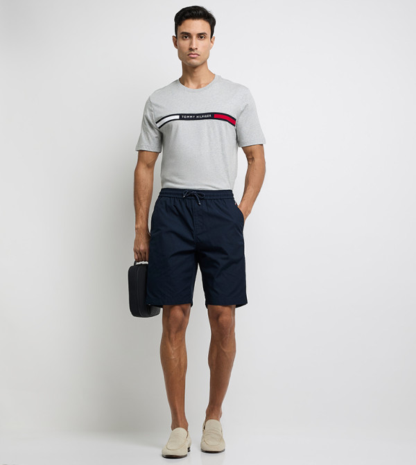 HARLEM Textured Drawstring Waist Shorts