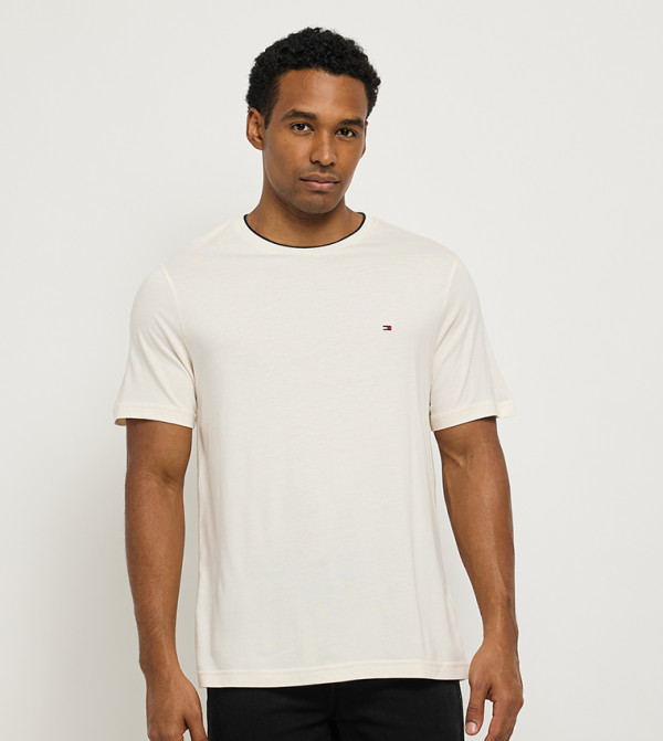 Flag Detail Crew Neck T-Shirt