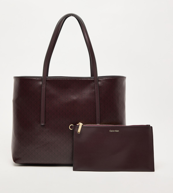 Monogram Patterned Tote Bag with Pouch