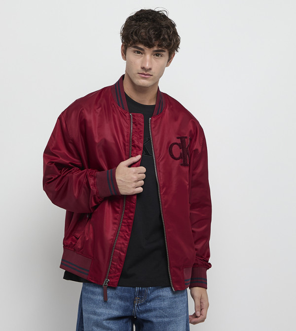 Logo Embroidered Zip-Through Jacket