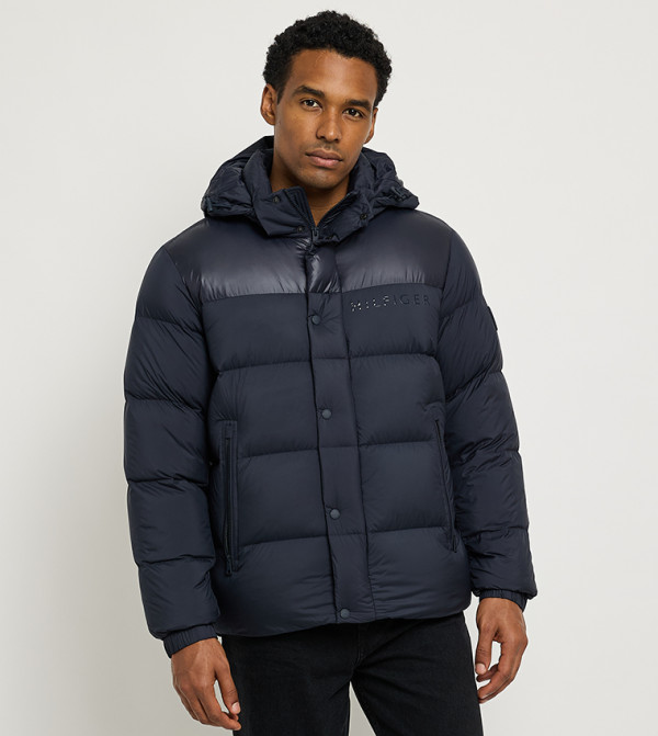 Zippered Long Sleeves Puffer Jacket