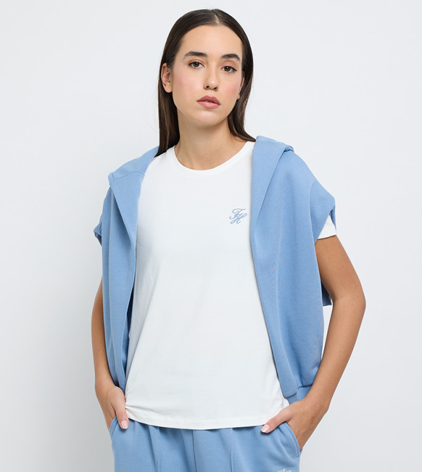 Logo Embroidered Crew Neck T-Shirt