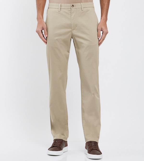 بنطال تشينو دينتون سادة بخصر متوسط