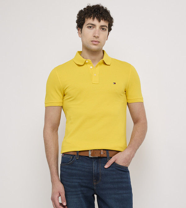 1985 Flag Embroidered Slim Fit Polo T-Shirt