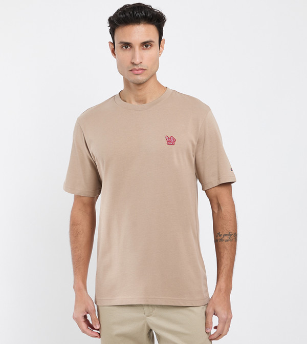 Logo Badge Short Sleeves Casual T-Shirt