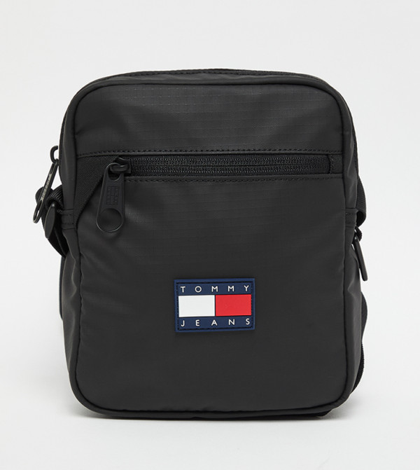Flag Detail Zippered Reporter Bag