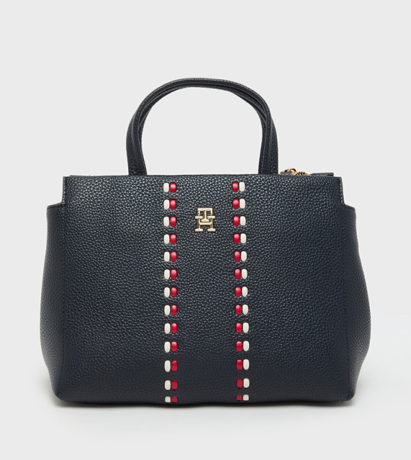 Textured Zippered Satchel Bag