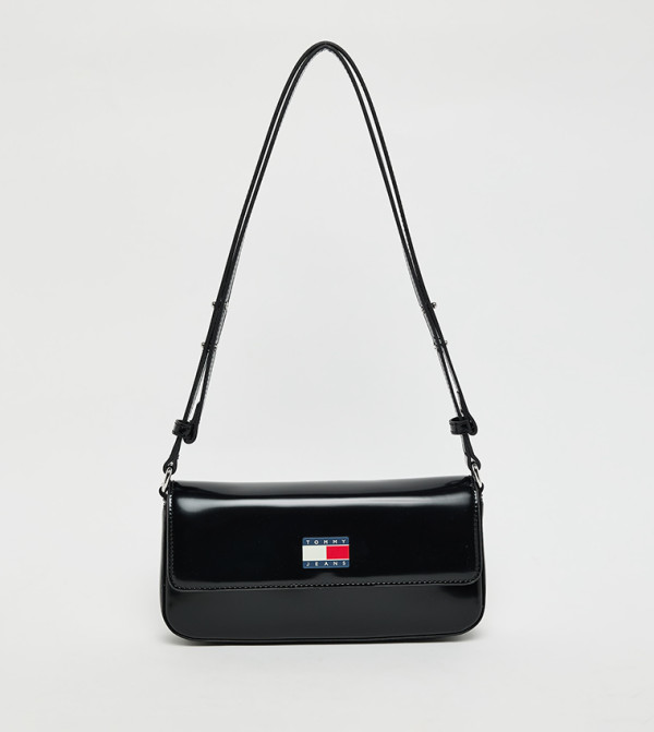 MUST Glossy Flap Shoulder Bag