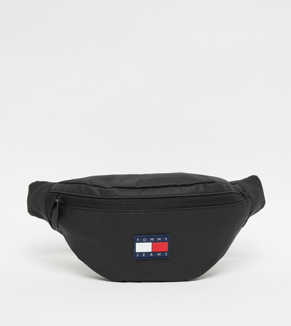 Flag Detail Zippered Waist Bag