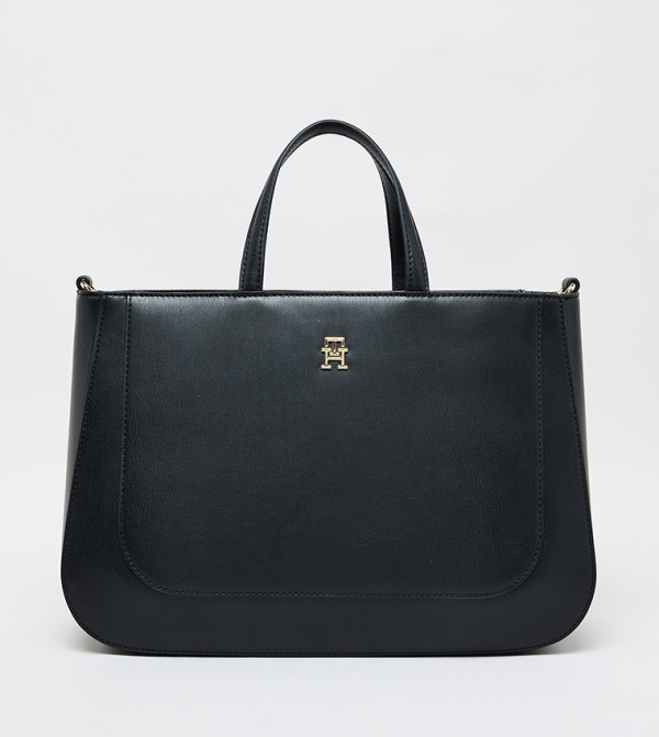Monogram Zip Closure Tote Bag